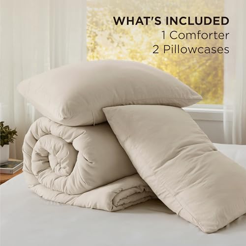 Bedsure King Comforter Set, Sand Soft Prewashed Bedding for All Seasons, 3 Pieces GentleSoft™ Bed Set, 1 Lightweight Comforter (104"x90") and 2 Pillowcases (20"x36")