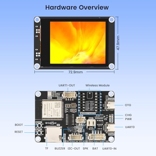 Image of ELECROW ESP32 Display 320x240, 2.4 inch HMI Advanced ESP32 IPS Touch Display, Support AI Speech Interaction, 32-Bit LX7 Dual-Core Processor, Up to 240MHz, Compatible with Arduino, ESP-IDF and LVGL