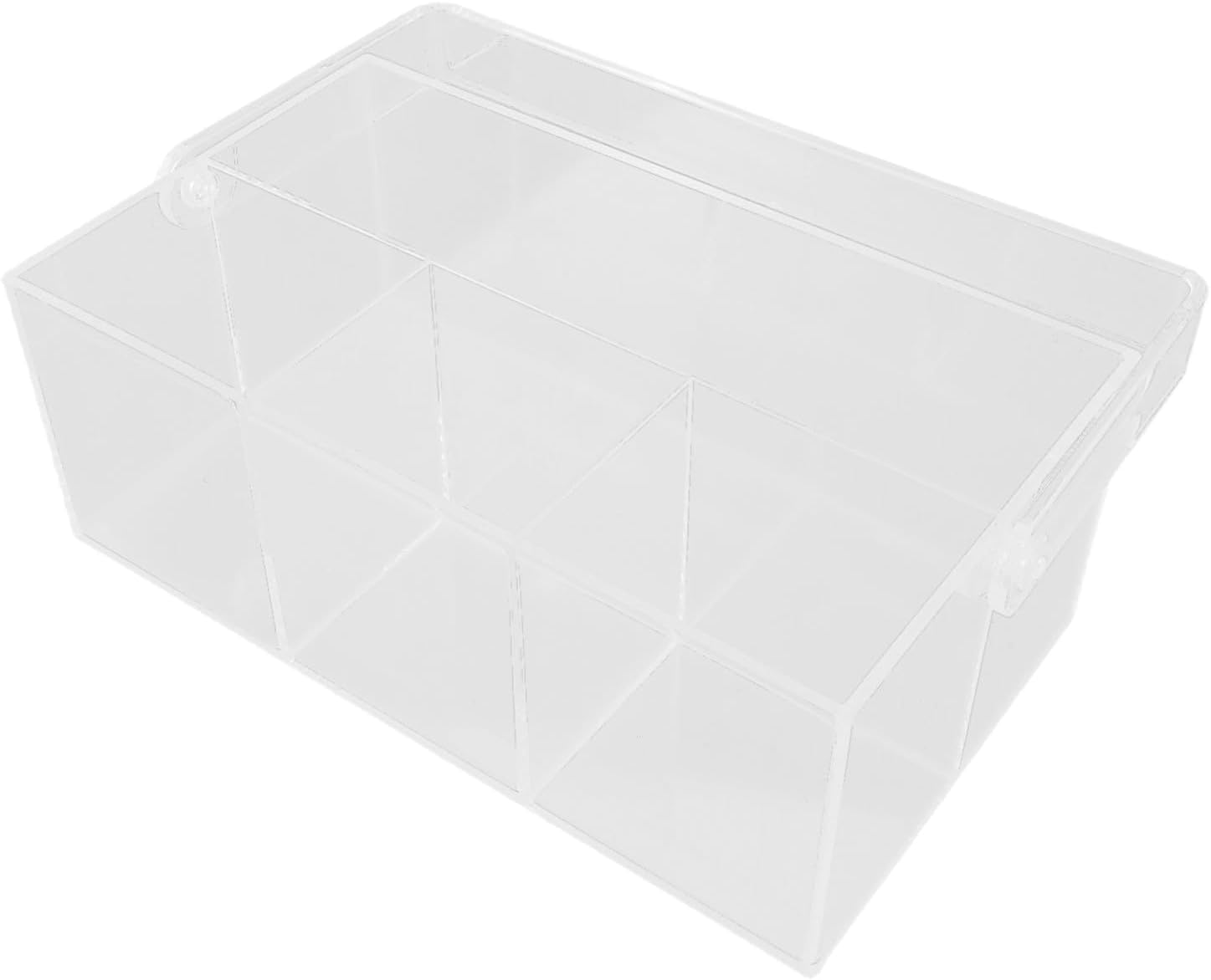 Clear Acrylic Cutlery with Handle - Multi-Compartment Transparent Silverware Storage for Kitchen, Dining, Picnic & Party - Neat Forks & Spoons Holder