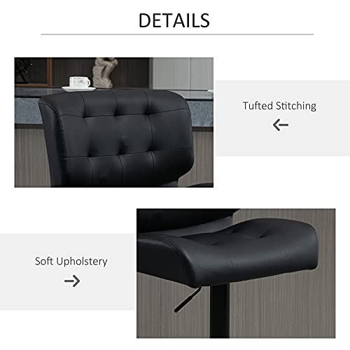 Adjustable Bar Stools Set of 2 for Home Bar in Black