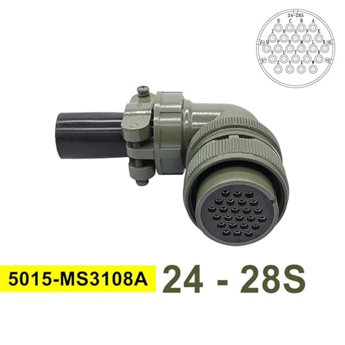Enchufe circular militar MS3106 tipo 24-28S compatible con base de panel MS3102 y MS3108 2