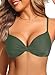 Aqua Eve Womens Underwire Bikini Top - Push Up Swim Top Twist Front Crisscross Back Swimsuit 2026 Olive Green M