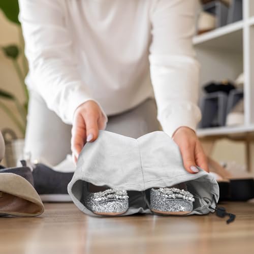 Bulyoou 4 Pcs Travel Shoe Bags Shoes Pouch Spandex Shoe Storage Bags With Interior Divider And Drawstring For Women Men Luggage Packing Organizer thumb #4