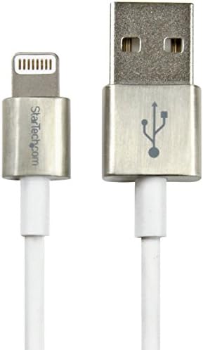 StarTech.com 1m (3ft) Premium Apple Lightning to USB Cable with Metal Connectors for iPhone/iPod/iPad - White - Apple MFi Certified (USBLTM1MWH)