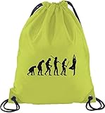 Shirtstreet24, EVOLUTION YOGA, Turnbeutel Rucksack Sport Beutel, Größe: onesize,Limone
