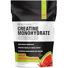 NutraOne Creatine Monohydrate Gummies Pre- and Post Workout Recovery, Fuel Muscular Performance, Increase Endurance, Support Muscle Recovery Sour Watermelon - 30 Servings