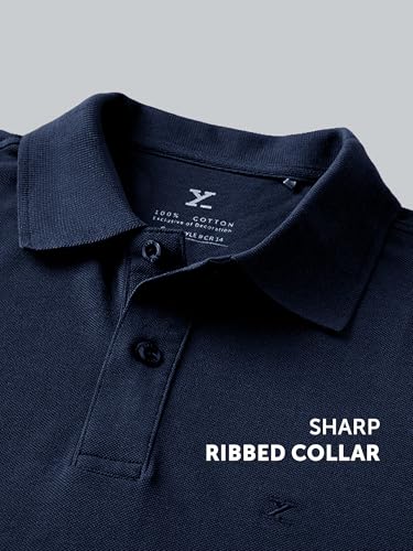 Image of XYXX Men's Nova 100% Combed Cotton Regular Fit Polo T-Shirt