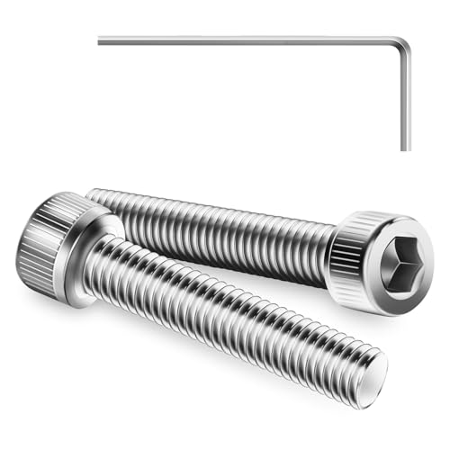 Image of 100Pcs M3 x 25mm Hex Socket Head Cap Screws Bolts, 304 Stainless Steel, Allen Socket Drive, Bright Finish, Full Threads, with Hex Spanner