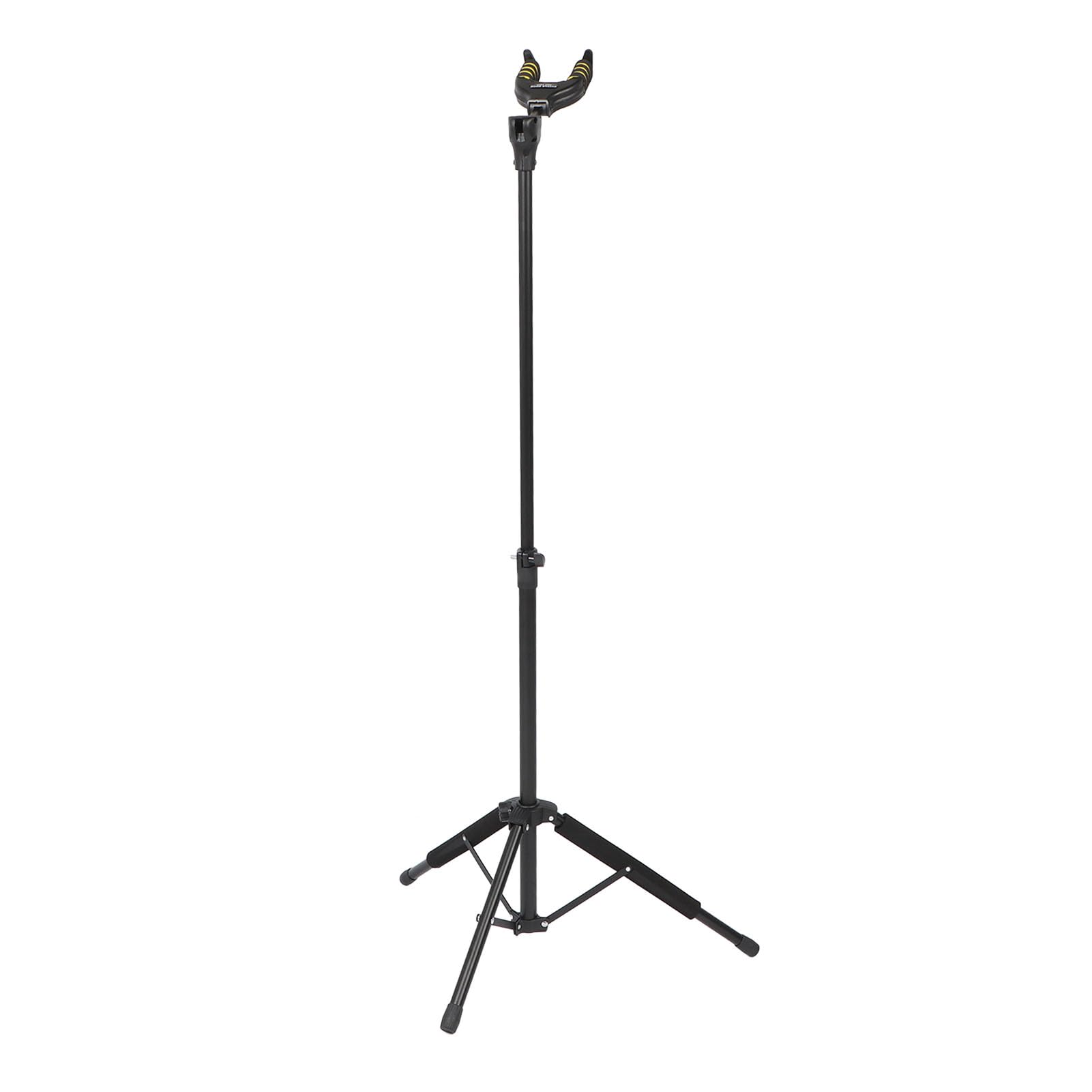 Eujgoov Regulowany Przenośny Stojak na Gitarę System Automatycznej Blokady Składany Statyw z regulacją Wysokości do Gitar, Basów, Ukulele, Stojaka Podłogowego, Metalu Odpornego na