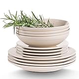 konsimo Geschirr Set Kombi 12 Personen – LUPIN Teller Set Modern 36 Teilig – Tafelservice -...