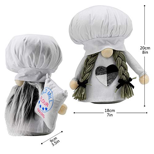Yuqi 2 Pcs Chef Gnomes Plush,Christmas Kitchen Gnome Handmade Plush Tomte Gnome,Christmas Kitchen Decorations Tiered Tray Decor Holiday #TOP6