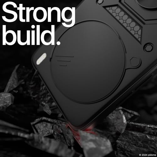 Image of Pikkme Back Cover for Vivo X200 Pro 5G | D10 Tough Armor | 360 Protection Case | Sliding Camera Shield Cover & Ring Holder Stand Bumper Case (Black)