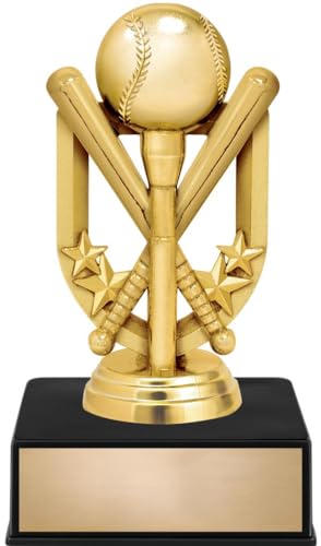 Crown Awards 6" T-Ball Crossed Bats Award On Black Luxury Base