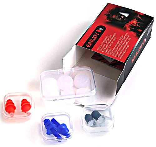 EarJoy Ear Plugs Noise Reduction, for Sleeping Swimming Musicians, Noise Cancelling earplugs, for Sleep Concert Sound Blocking Shooting, Silicone Base.