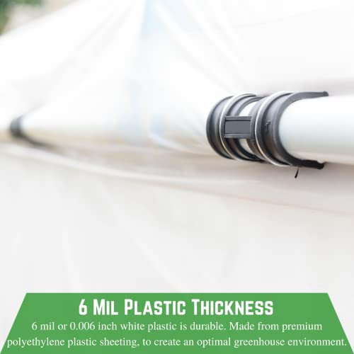 Farm Plastic Supply - White Greenhouse Plastic Sheeting - 6 Mil - (25' X 25') - 4 Year Uv Resistant Poly Greenhouse Film, 55% Light Transmission Hoop House Cover For Gardening, Agriculture #TOP3