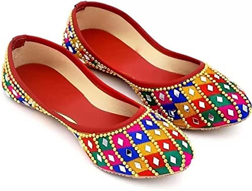 StepNow Ethnic Multicolor Juti, Mojari, Bellies, Rajasthani Jutiya for Woman & Girls