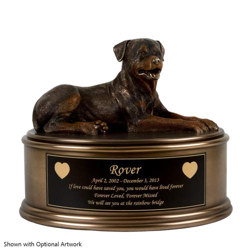 Perfect Memorials Custom Engraved Rottweiler Figurine Cremation Urn #TOP5