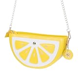 CALLARON Cartera de piel de dibujos animados de limón de dibujos animados bolsa de fruta dulce bolsa de fruta pequeña niña monedero mujer bolso de mujer bolso de sandía bolso bandolera pequeño