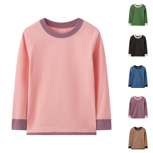 Kids Boys Girl Thermal Long-Sleeve Shirts Cotton Solid Tee Shirts Soft Cotton Tees Autumn Sports Shirt3
