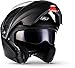 Price comparison product image MOTO Helmets® F19 Matt Black · Motorcycle · Modular-Helmet Flip-Up Full-Face Scooter Cruiser Biker Bike Urban classic road · ECE 22.05 Sun Visor Click-n-Secure Bag M (57-58cm)