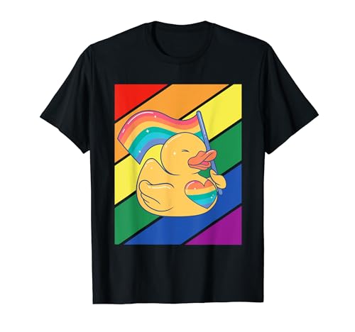 Drapeau LGBTQ Gay Pride Mois arc-en-ciel mignon canard LGBT T-Shirt