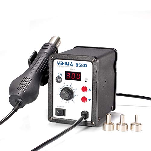 Pistolet à chaleur 858D Cgoldenwall de 700 W avec buse et écran LED pour dessoudage