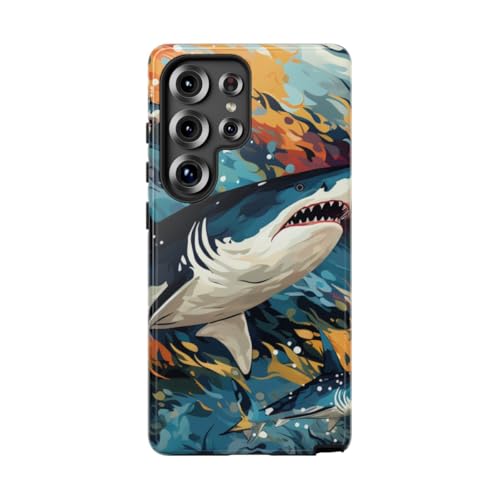 Coque Samsung S25 Ultra requin abstrait ocean rigide brillante