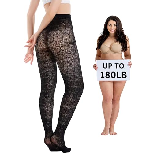 Image of Fishnet Stockings Lace Patterned Tights High Waist Pantyhose Fishnets for Women