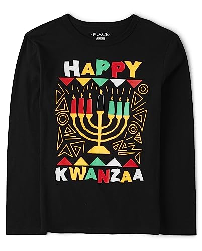 Image of The Children's Place Unisex-Baby And Toddler Long Sleeve Kwanza Graphic T-shirt Kwanza Tee 3X-Large