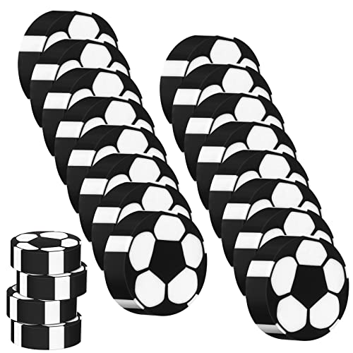 Nezyo 16 Stück Kunststoff Fußball Radiergummi Süßes Sport Thema Bleistif Radierer Set Kleine Schule Schreibwaren Party Mitgebsel Präsente für Schüler Tasche Füller, Schwarz, Weiß Cover