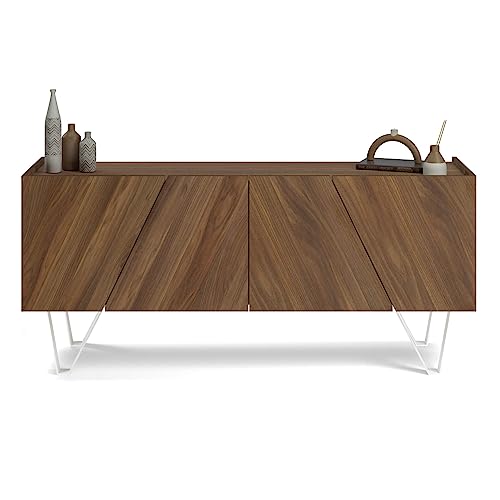 Mobili Fiver, Emma 4-Door Sideboard with White...