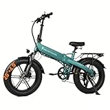 Snokco Zusammenklappbares Elektro-Fahrrad, 20 Zoll (50,8 cm) breite Reifen, 48 V 15 Ah abnehmbarer Akku, Reichweite 50 - 65 km, Pedalunterstützungsmodus + Modus nur elektrisch (grün)