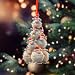 Sheep Tree Christmas Ornament 2025, Farmhouse Animal 3.75" (2D Flat) Double-Sided Acrylic Ornament, Gift for Sheep Lovers, Farmers, Women, Friends, Family, Farm Christmas Hanging Tree Decorations