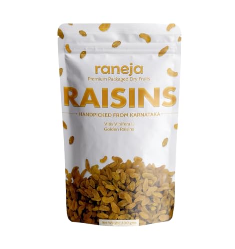 Image of Raneja Premium Seedless Golden Raisins 300g | Quality Kishmish /Kismis | Dry Fruits, Healthy Snacks | Rich in Iron & Vitamin B | Antioxidant Rich | Healthy Dry Fruit Snack