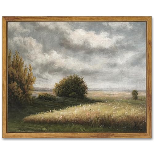 SHENIFY Vintage Landscape Framed Canvas Wall Art...
