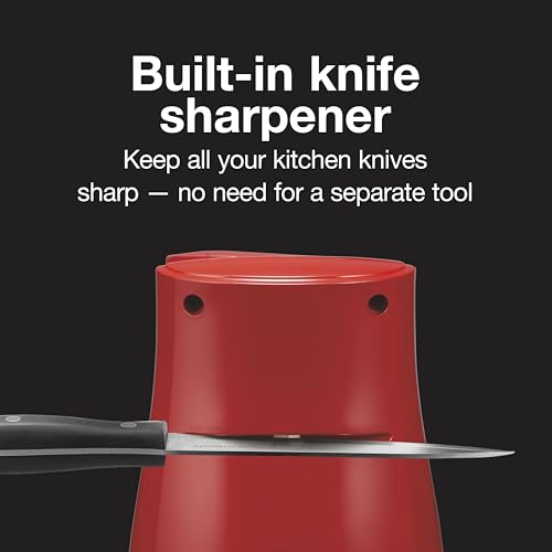 Proctor Silex Power Electric Automatic Can Opener for Kitchen with Knife Sharpener, Twist-Off Easy-Clean Lever, Cord Storage, Red (75226) - Image 3