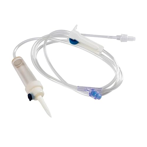 Veterinary Fluid Administration Set for Animals, Disposable Tubing Kit with
