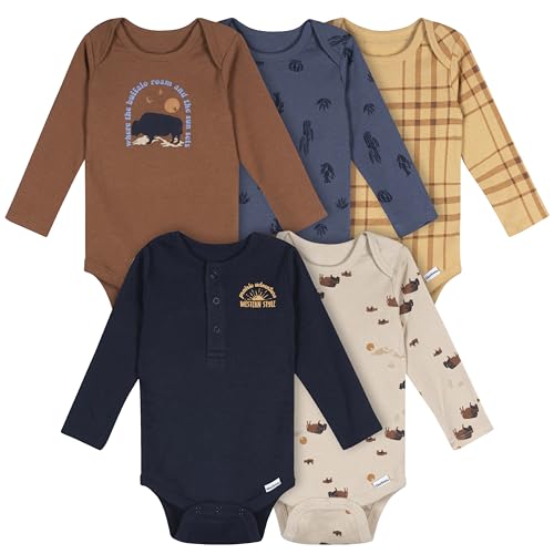 Image of Gerber Baby Boys 6-pack Long-sleeve Onesies Bodysuit