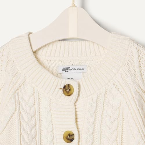 Image of Amazon Essentials x Sofia Grainge Unisex Toddlers and Babies' Cable Knit Cotton Fisherman Cardigan Sweater