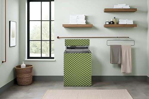 Image of Stylista Polyester Washing Machine Cover Compatible for Godrej 7.5 KG Fully-Automatic Top Loading WTEONALLUREEC7.5ROGRCAN, Check Military
