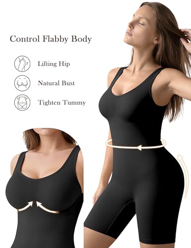 Image of VVX Shorts Bodysuit for Women Tummy Control Shapewear Seamless Sexy Butt Lifting Workout Bodycon One Piece Short Jumpsuit