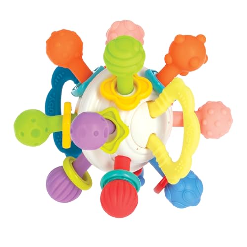 Nuby Twist Ball Montessori Sensory Baby Teether Toy with Rattle, 3 Months+ - Image 3
