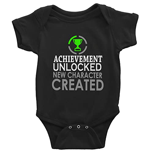 Image of Achievement Unlocked New Character Created Baby Cartoon Long Sleeve Bodysuit Rompers