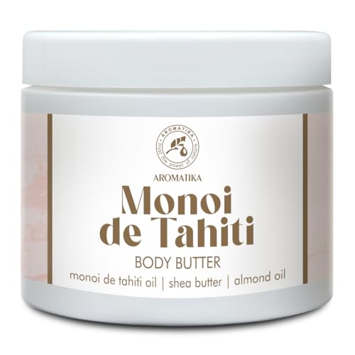 Manteca de Monoï de Tahití 300 ml - Manteca Corporal en Crema con Manteca de Karité - Aceite de Monoï de Tahití & de Almendras - Hidratante para la Piel - Cuidado de las Manos