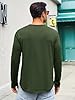 Runcati Men's Long-Sleeved Crew Neck T-Shirt Plain Regular Fit Tops Sports Leisure Shirts Casual Basic Vest, Army Green, XXL #5