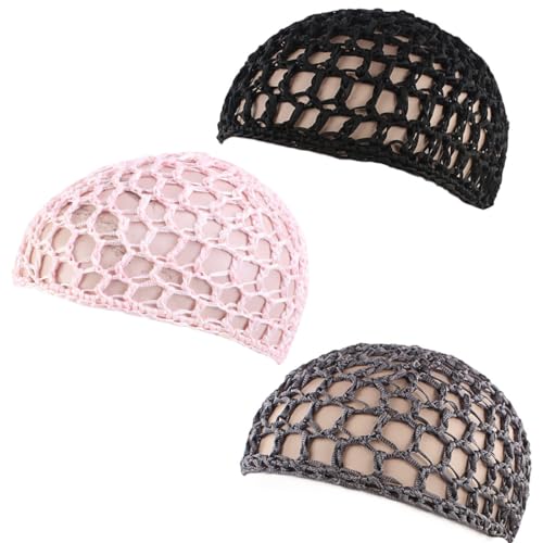 AEIOPRS 3 pcs redecillas para el pelo redecillas para gorros de dormir redecillas para pelo largo liso y rizado redecillas para gorros de cocinero redecillas para bailarinas de mujer