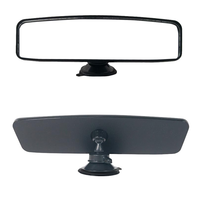 Espejo retrovisor universal para coche, 240 x 65 mm, con ventosa, antirreflejos, giratorio 360°, para coches, camiones, furgonetas y todoterrenos