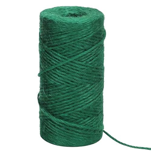 Green Natural Jute Twine 328 Feet Garden Twine String for Gardening Jute Rope String Garden Plant Ties String 2mm Hemp Rope Garden Twine for Climbing Plants Tomatoes DIY Crafts Projects Gift Wrapping