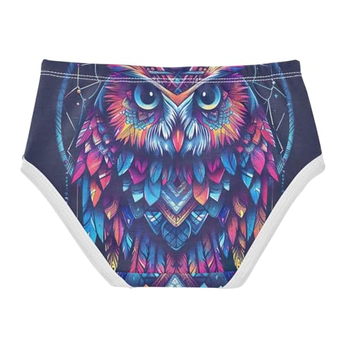 Toddler Girl Panties, Boho Owl Dreamcatcher Feather Girls Underwear Cotton, 2–8 Years2