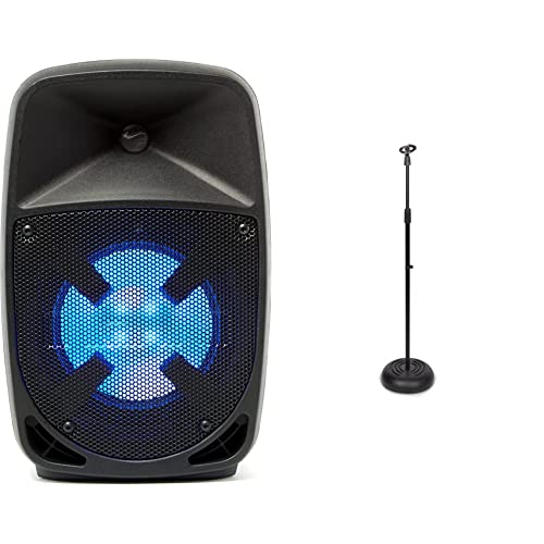 Ion Audio Pro Glow 8-150W Wireless Bluetooth Speaker Portable Pa System With Karaoke Microphone, Usb/Sd Playback And Fm Radio & Microphone Stand - Universal Mic Mount With Heavy Compact Base #TOP7
